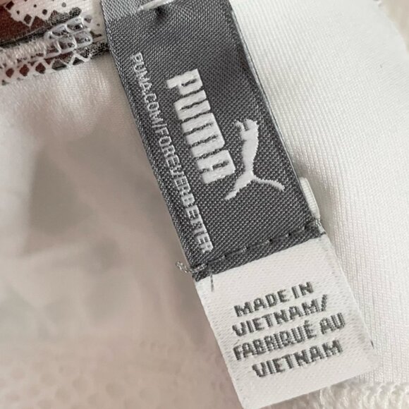 PUMA Untamed Sports Bra Crop Tank Top Snakeskin Print White Silver Low impact XS - Picture 12 of 16